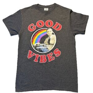 Mister Rogers Good Vibes T Shirt Small Gray Graphic Tee